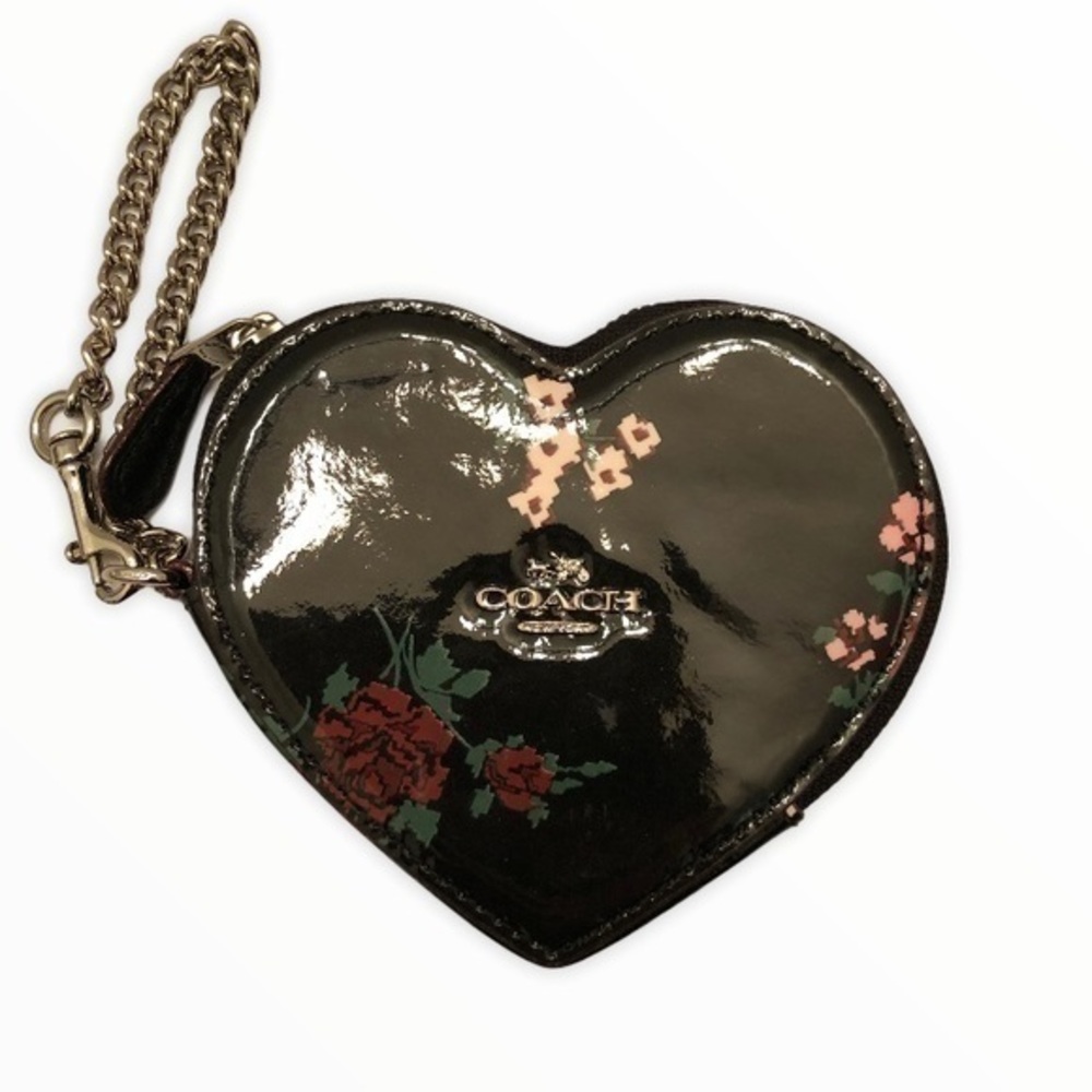 Coach HEART COIN CASE FLORAL PRINT F24430 rare